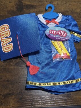 My Life As Doll Graduation Cap & Gown Grad For 18” Dolls NEW NWT Outift Clothes